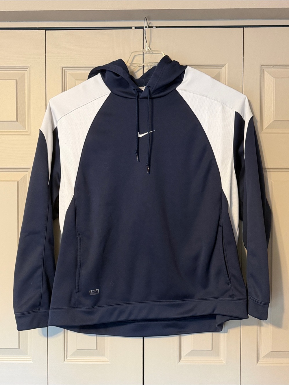 Nike Vintage Men's Blue & White Performance Hoodie Size XXL